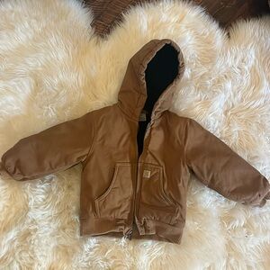 Little kids Carhartt Canvas Insulated Hooded Active Jacket 4T